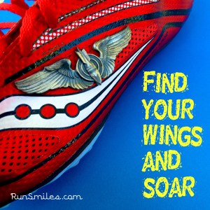 Grandpa's wings on my racing spikes